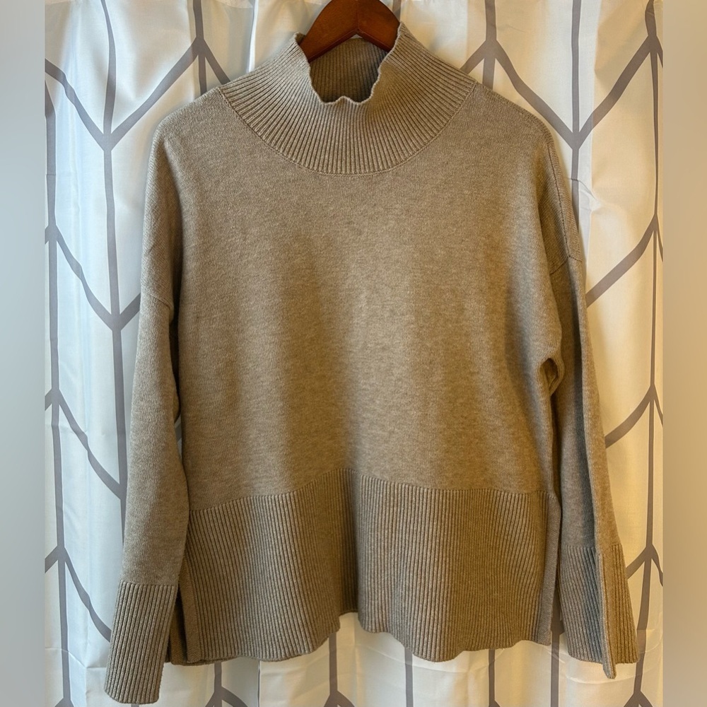 Cyrus Taupe Cowl Neck Sweater